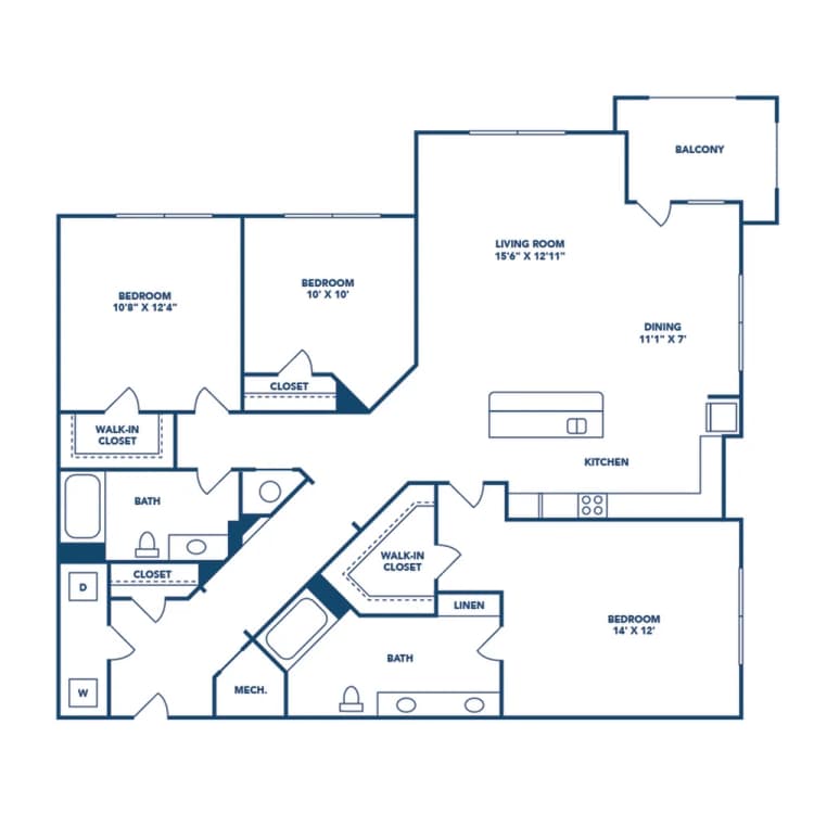 Lexington apartments for rent - image - 3 Bedroom | 2 Bath | 1434 SF