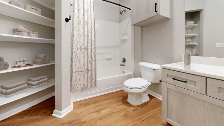 Lexington apartments for rent - image - Renovated Bathroom with Shelving