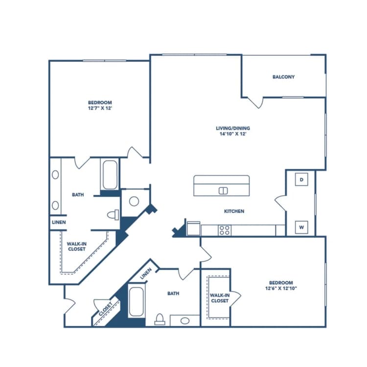 Lexington apartments for rent - image - 2 Bedroom | 2 Bath | 1254 SF
