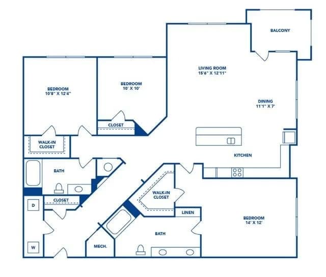 Lexington apartments for rent - image - 3 Bedroom | 2 Bath | 1434 SF