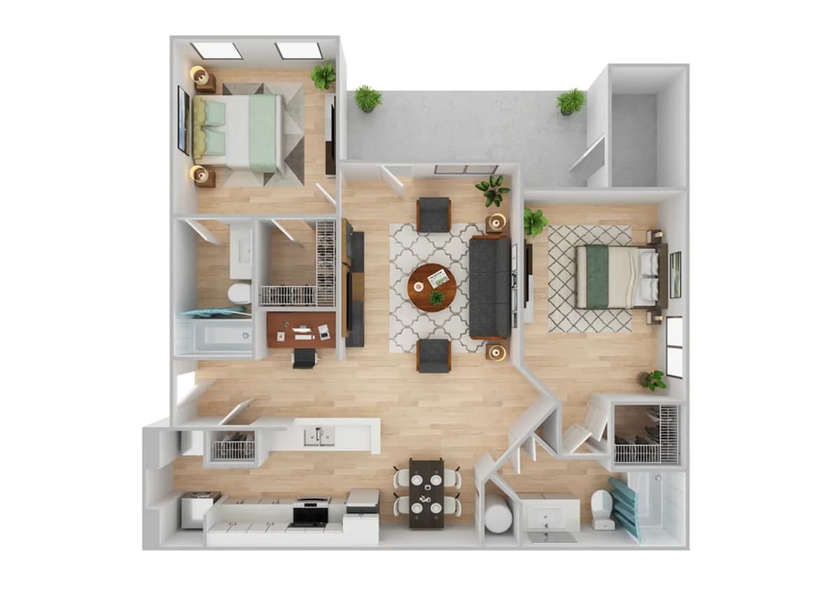 Lexington apartments for rent - image - 2 Bedroom | 2 Bath | 1097 SF | Renovated