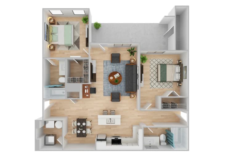 Lexington apartments for rent - image - 2 Bedroom | 2 Bath | 1152 SF | Renovated