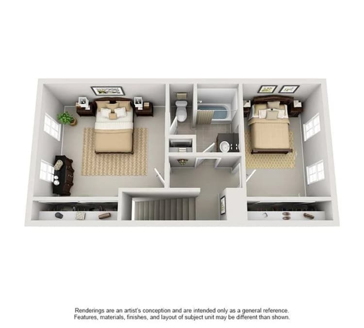 Lexington apartments for rent - image - 2 Bedroom | 2 Bath | 1110 SF | Second Floor