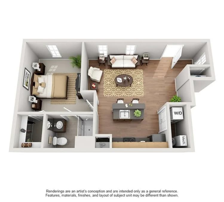 Lexington apartments for rent - image - 1 Bedroom | 1 Bath | 689 SF